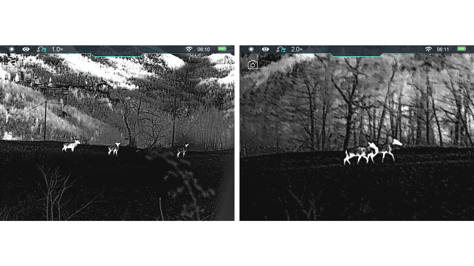 Questa immagine evidenzia come la qualit dell'immagine decresca rapidamente impiegando lo zoom digitale dello strumento (nella foto a destra  applicato un ingrandimento 2x)