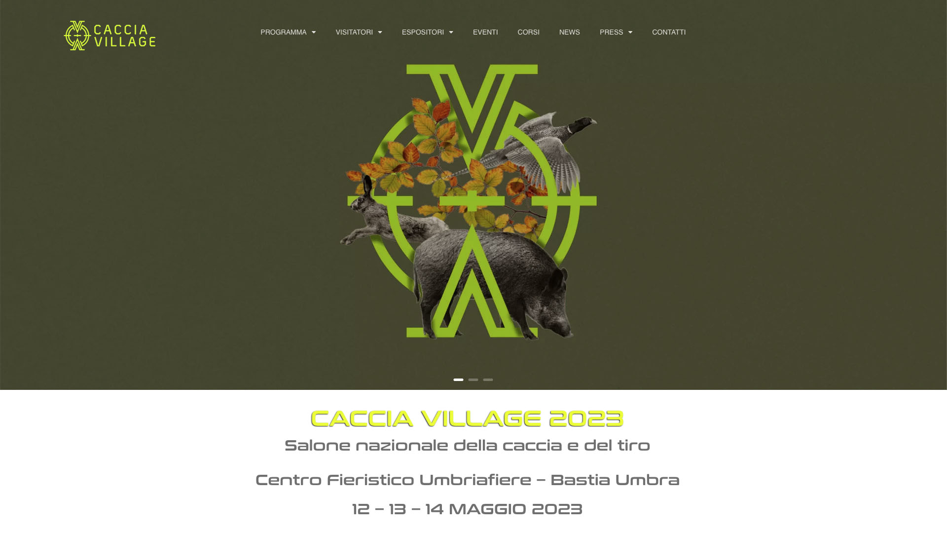 Caccia Village 2023 si tiene dal 12 al 14 maggio presso il Centro fieristico Umbriafiere a Bastia Umbra (PG)