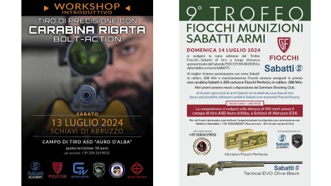 A luglio, due eventi Sabatti: un workshop e il Trofeo Fiocchi-Sabatti